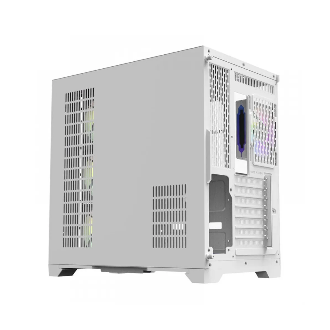 PC Case DarkFlash Aigo FT418 Pro Mid Tower Two Panel Front & Left Side Tempered Glass Case with 7 RGB Fans - White