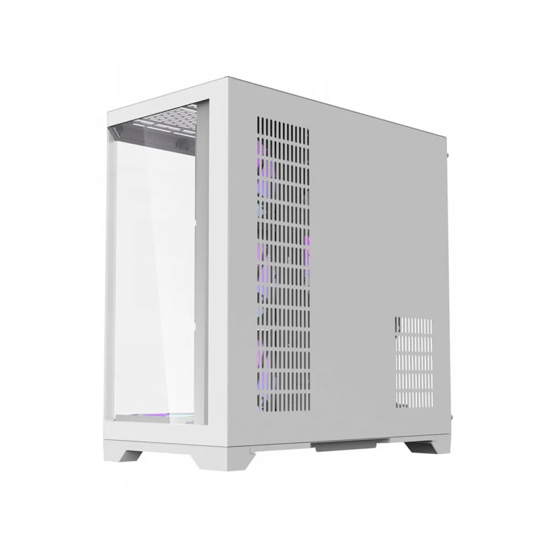 PC Case DarkFlash Aigo FT418 Pro Mid Tower Two Panel Front & Left Side Tempered Glass Case with 7 RGB Fans - White