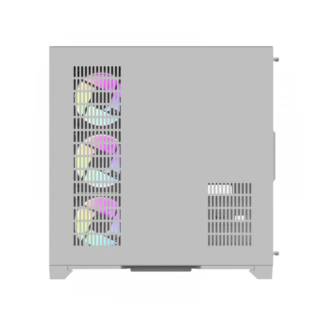PC Case DarkFlash Aigo FT418 Pro Mid Tower Two Panel Front & Left Side Tempered Glass Case with 7 RGB Fans - White