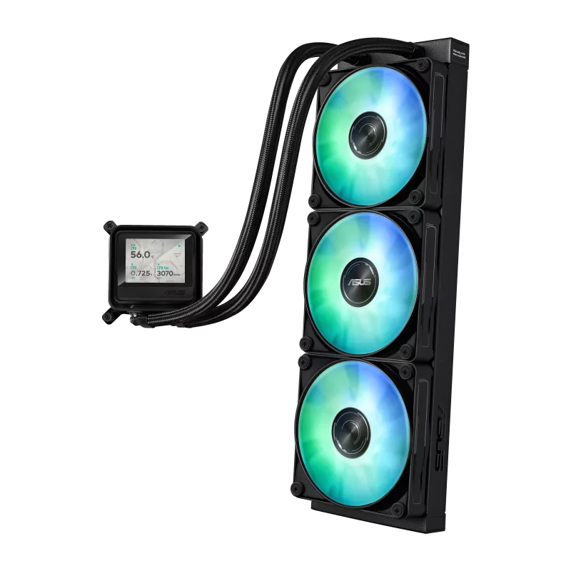مبرد سائل لوحدة المعالجة المركزية أسوس ماكس للألعاب LC360 ARGB LCD - أسود