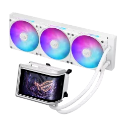 Asus ROG RYUO IV 360 ARGB CPU Liquid Cooler with 6.67" Curved 2K AMOLED Display - White