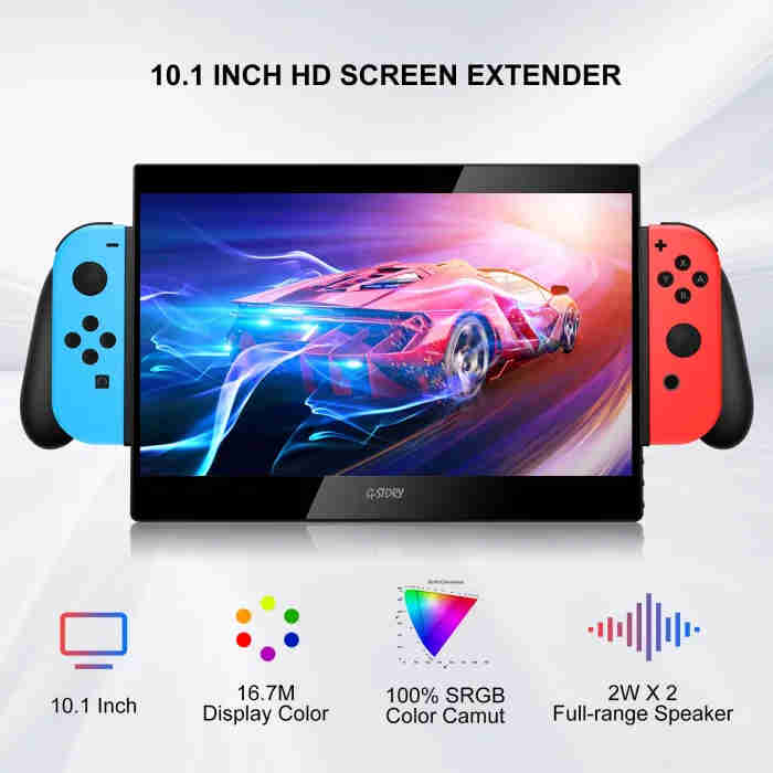 G-Story 10.1" Portable All in One HD, IPS Monitor Screen For Nintendo Switch