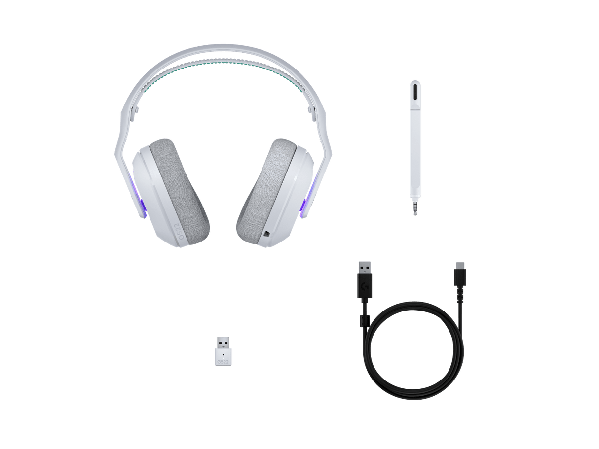 سماعة الألعاب اللاسلكية Logitech G522 LIGHTSPEED - ابيض