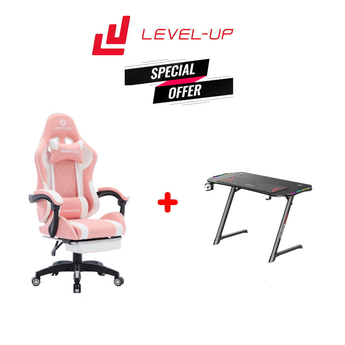 Oartex Model LD034 Gaming Chair With Z5-1160 Carbon Fiber Gaming Table 100*60*75cm with RGB Light & MousePad ( Installation not included )
