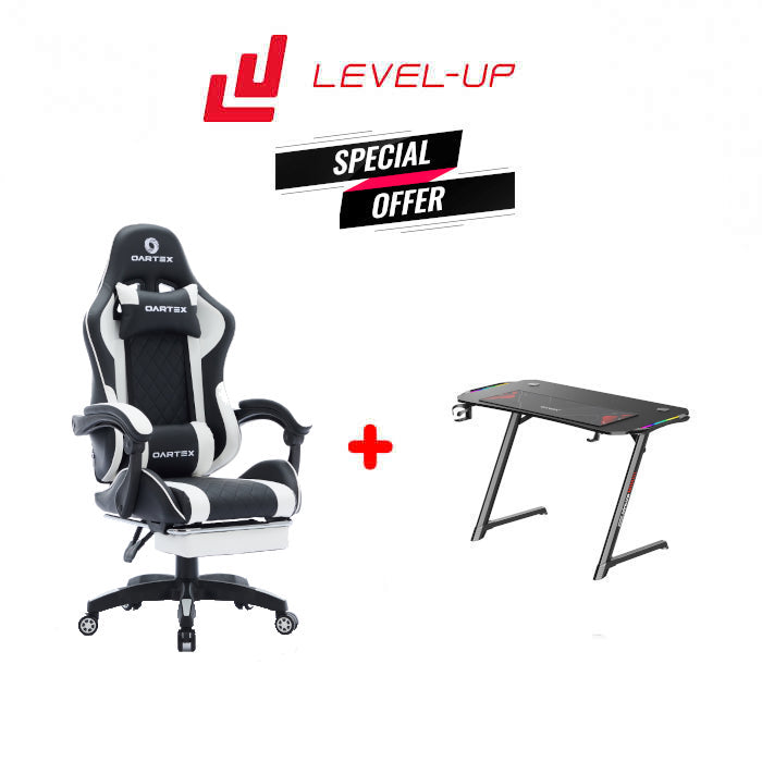 Oartex Model LD034 Gaming Chair With Z5-1160 Carbon Fiber Gaming Table 100*60*75cm with RGB Light & MousePad ( Installation not included )