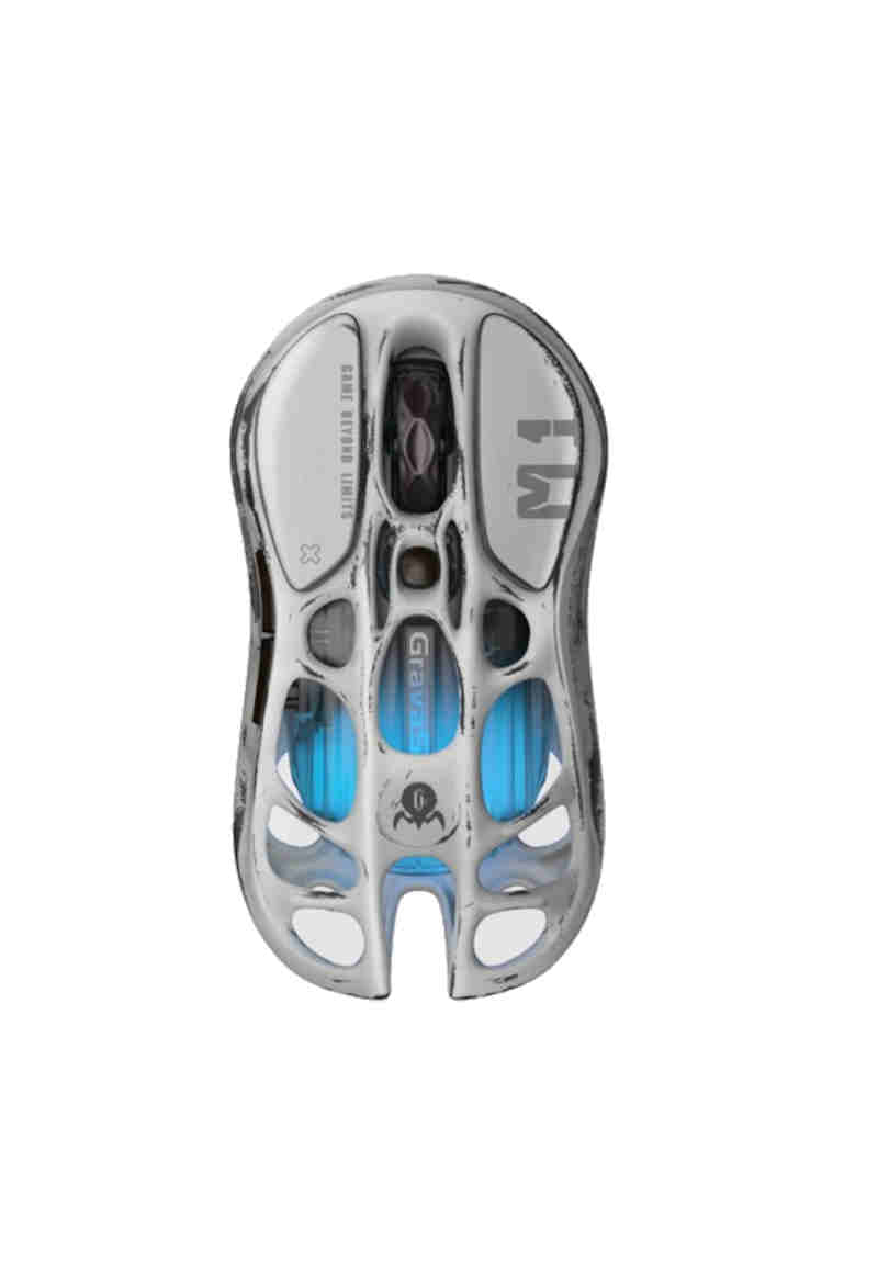 GravaStar Mercury M1 Pro Wireless Gaming Mouse - Battle Worn Silver Mist Version with 4K Dongle