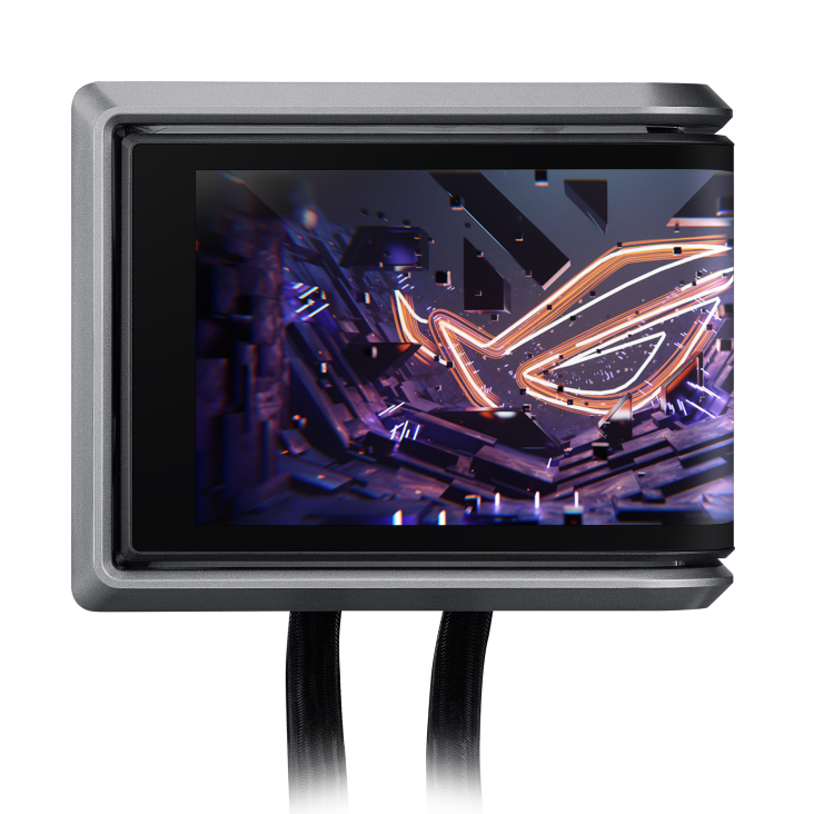 Asus ROG RYUO IV 360 ARGB CPU Liquid Cooler with 6.67" Curved 2K AMOLED Display - Black