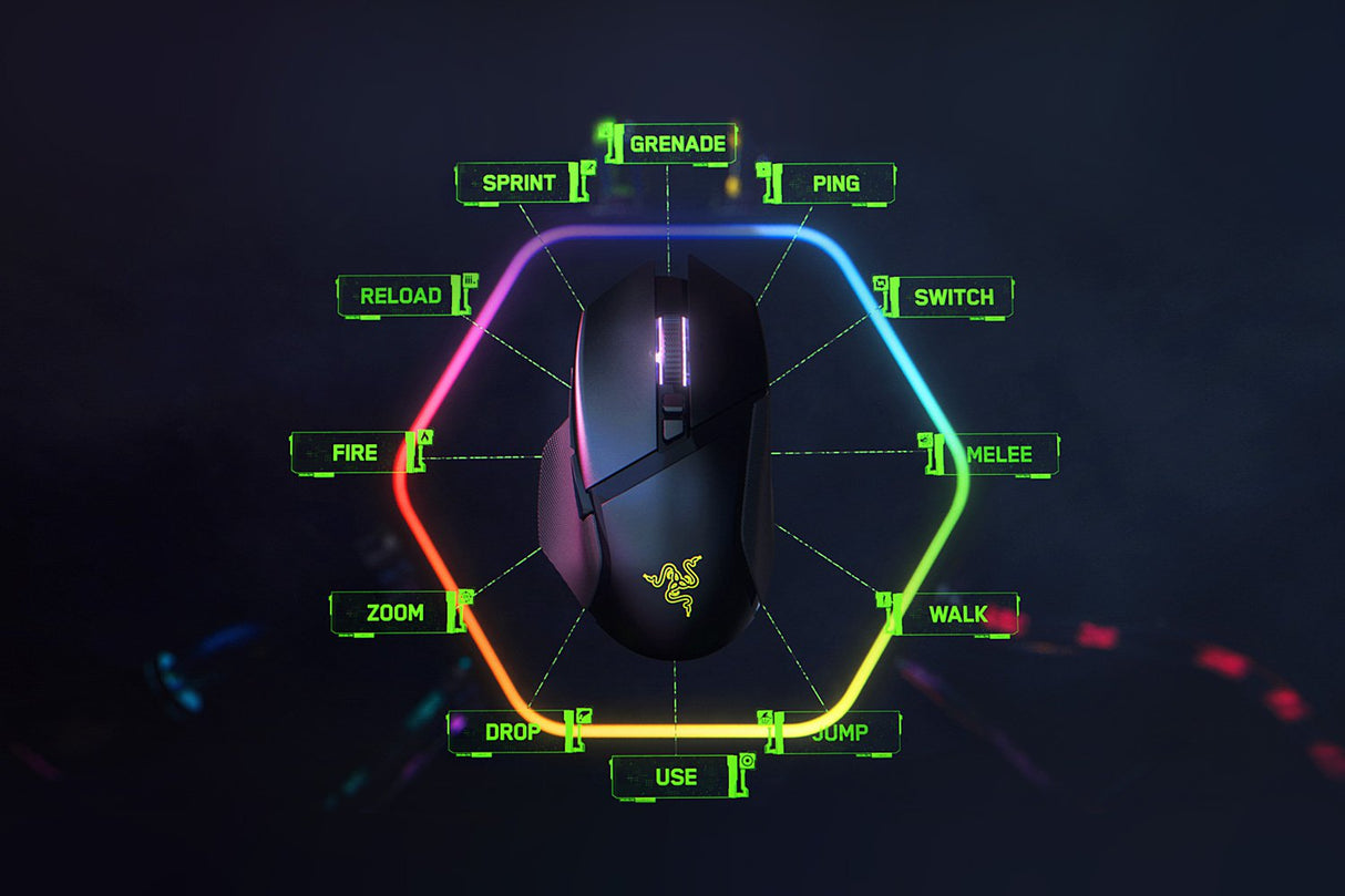 Razer Basilisk V3 Pro Customizable Wireless Ergonomic Gaming Mouse - Black RZ01-04620100-R3U1