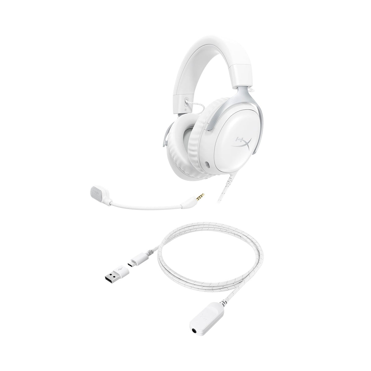 HyperX Cloud III Wired Gaming Headset Compatible with all Platforms - White & Pink