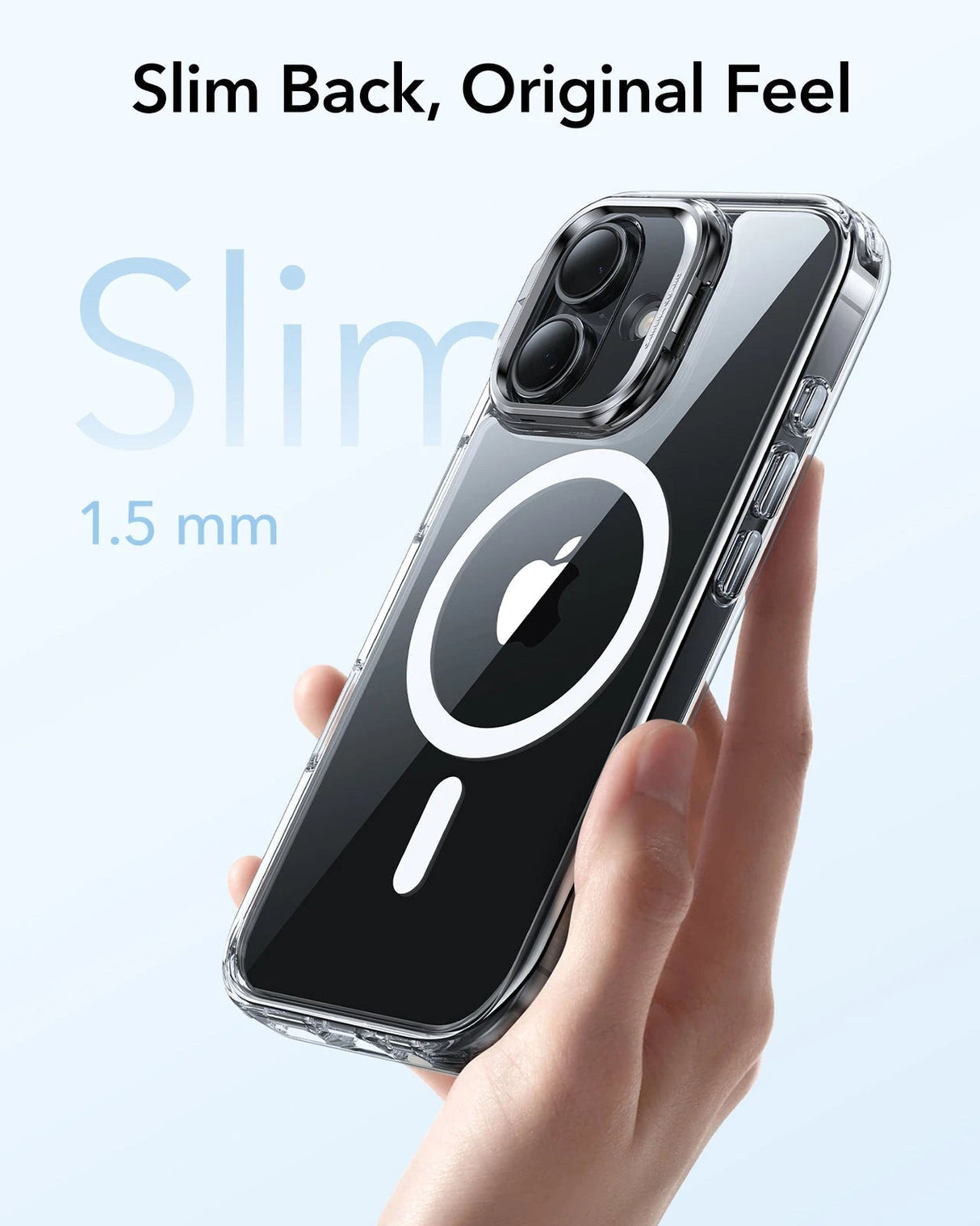 ESR iPhone 17 HaloLock Classic Hybrid Case with Stash Stand (Camera Control Button) Case