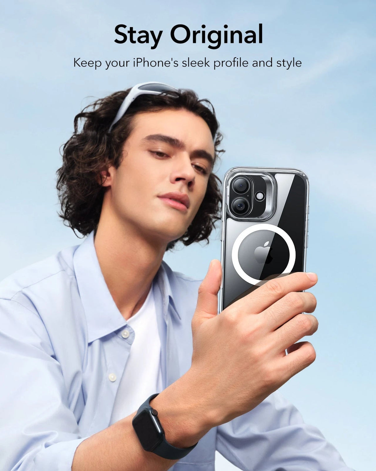 ESR iPhone 17 HaloLock Classic Hybrid Case with Stash Stand (Camera Control Button) Case