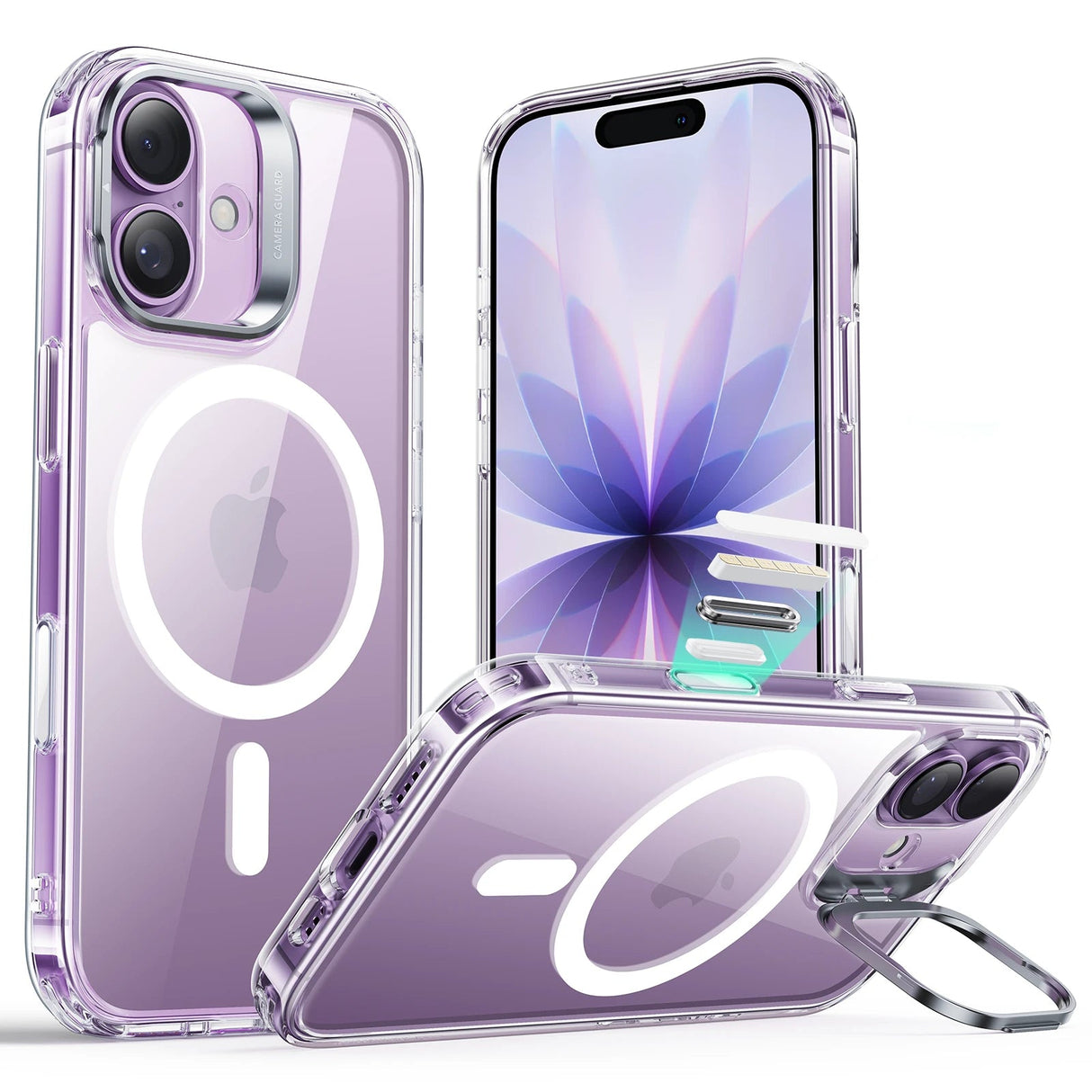 ESR iPhone 17 HaloLock Classic Hybrid Case with Stash Stand (Camera Control Button) Case