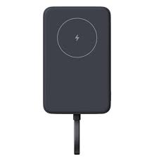 باور بنك شاومي مغناطيسي بقدرة 33 واط سعة 10000 مللي أمبير كابل مدمج لون رمادي