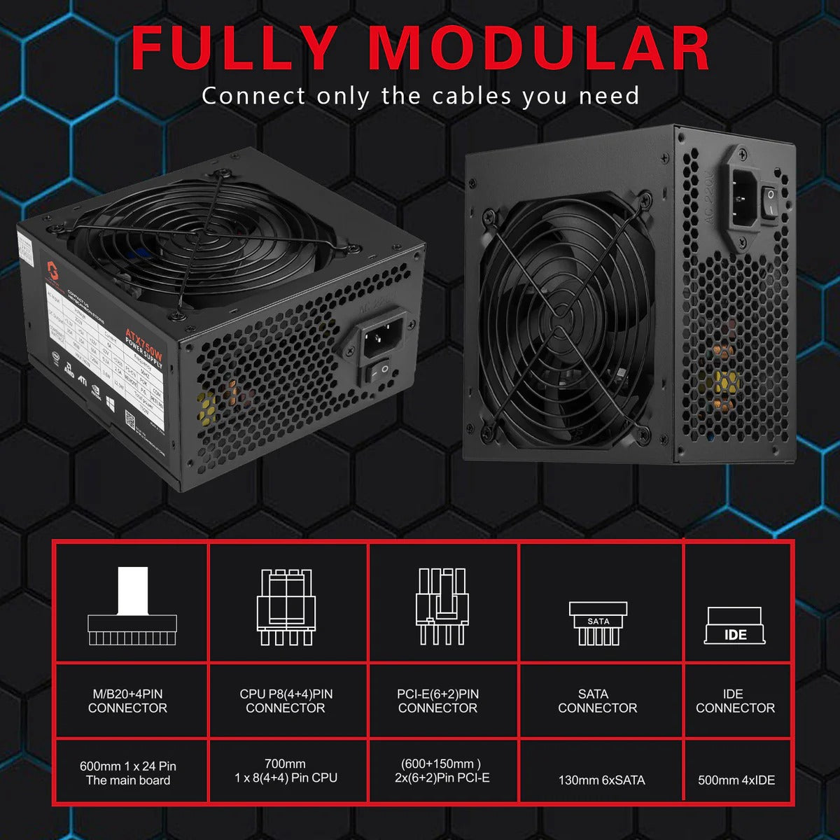 GameOn SPY2 ATX 750 Watts 80 Plus Bronze Value Gaming Power Supply