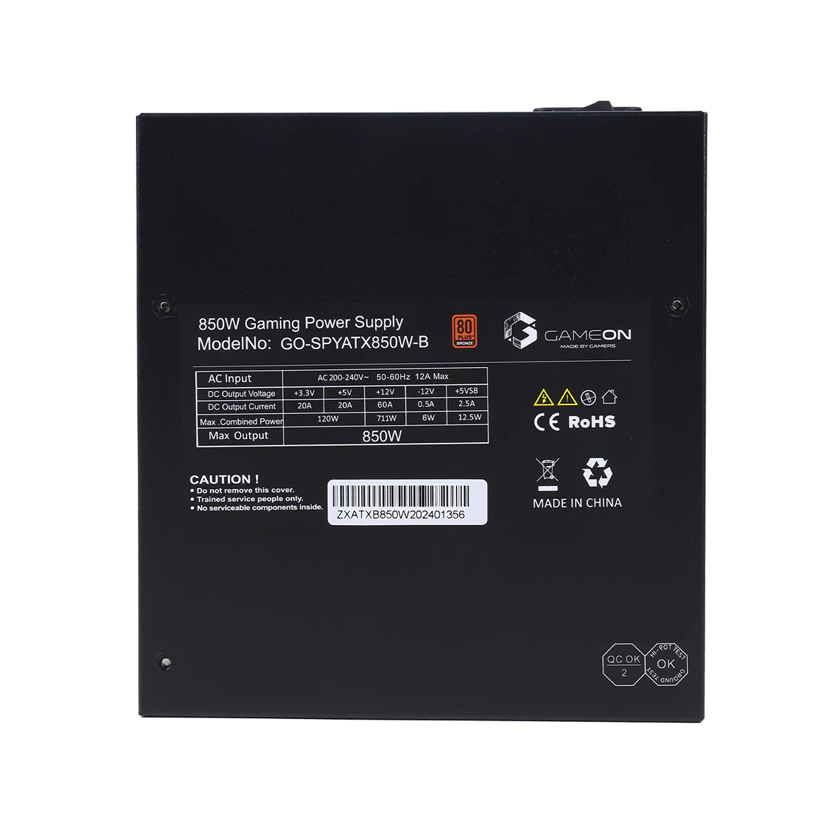 GAMEON psw spy2 850w 80 plus bronze power supply - BLACK