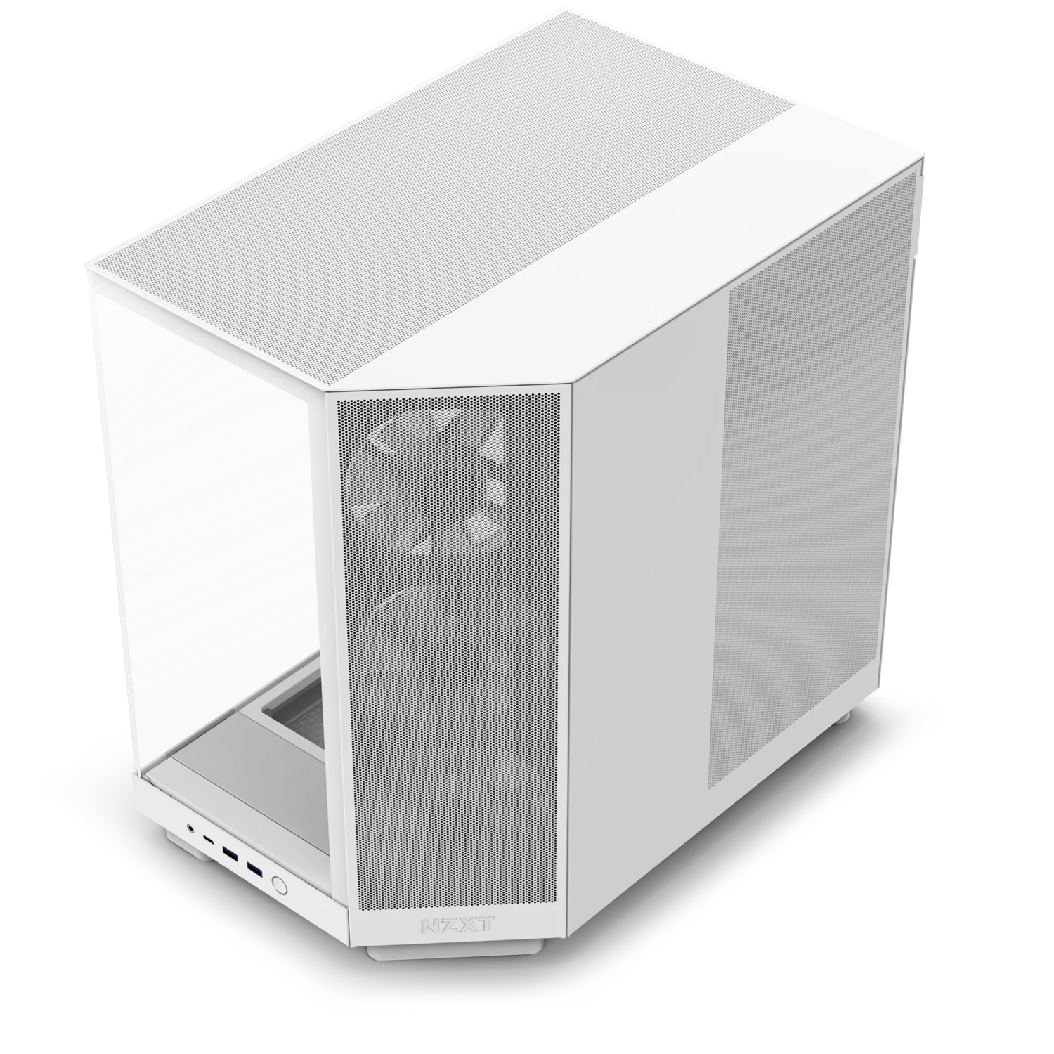 NZXT H6 FLOW RGB Compact Dual-Chamber Mid-Tower Airflow Case with RGB Fans - White