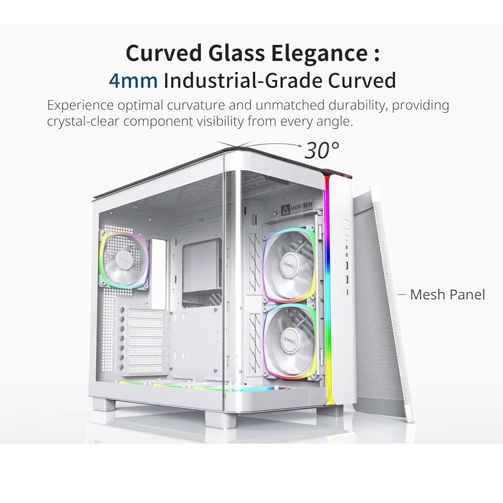 Montech King 95 Pro Mid Tower PC case - White