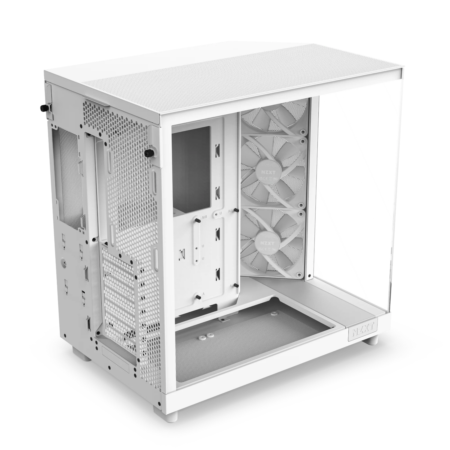 NZXT H6 FLOW RGB Compact Dual-Chamber Mid-Tower Airflow Case with RGB Fans - White