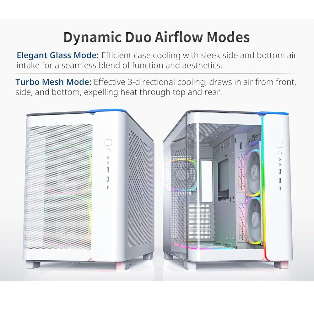 Montech King 95 Pro Mid Tower PC case - White