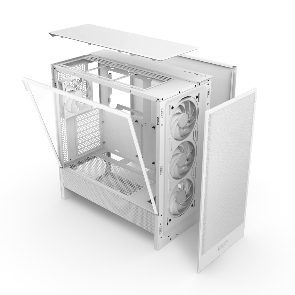 NZXT H5 Flow RGB (2024) Compact Mid Tower ATX Case with RGB Fans - White