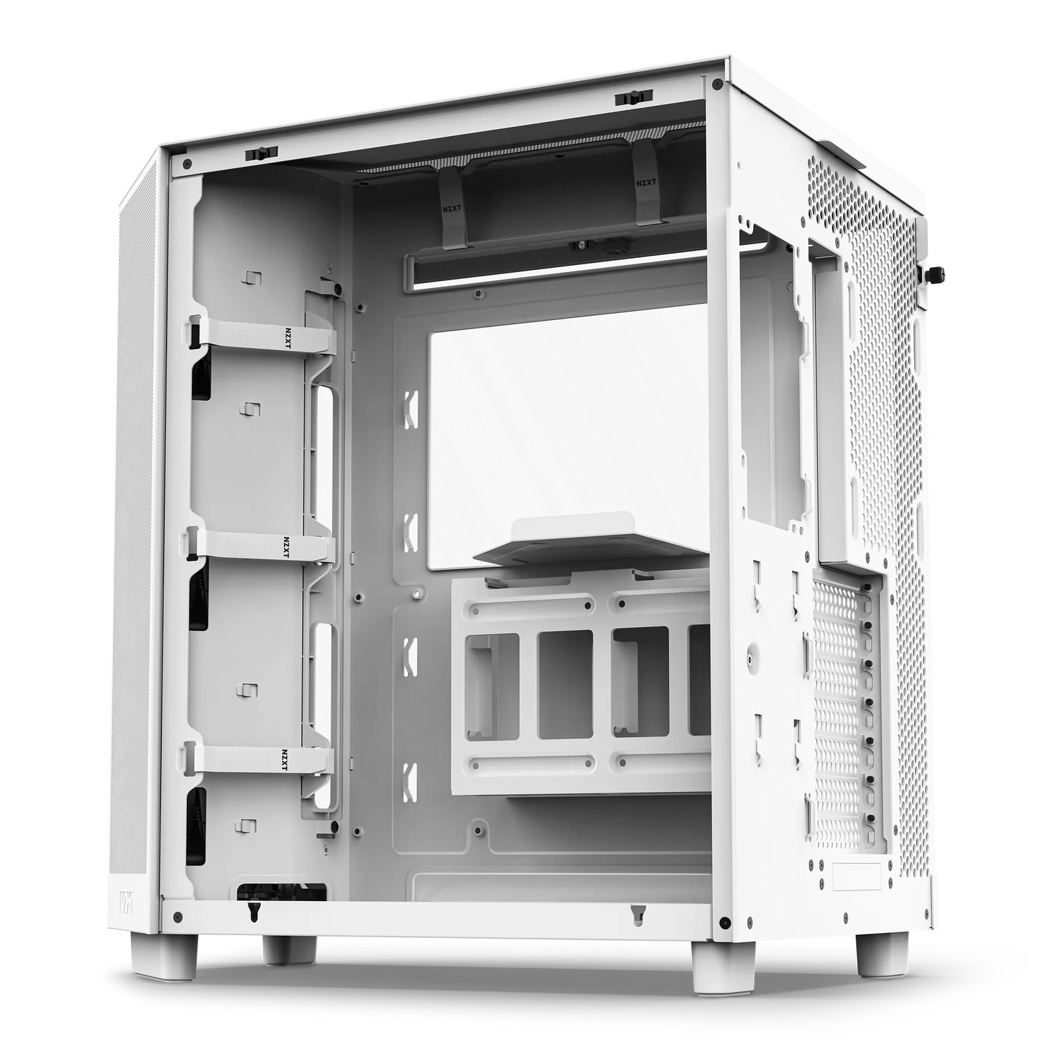 NZXT H6 FLOW RGB Compact Dual-Chamber Mid-Tower Airflow Case with RGB Fans - White