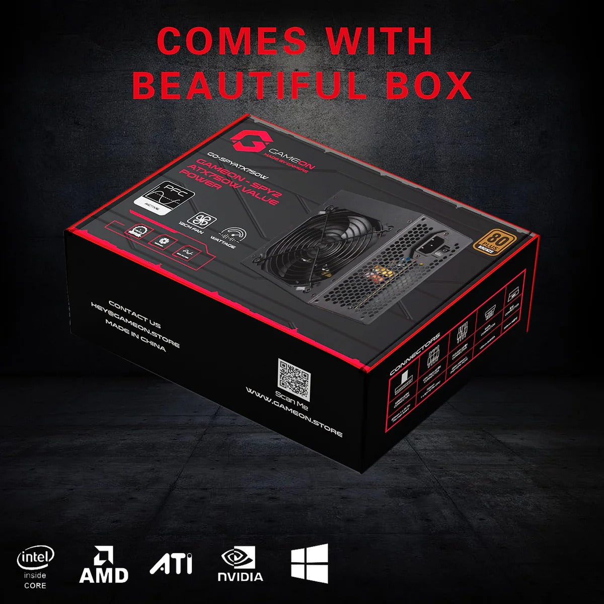 GameOn SPY2 ATX 750 Watts 80 Plus Bronze Value Gaming Power Supply