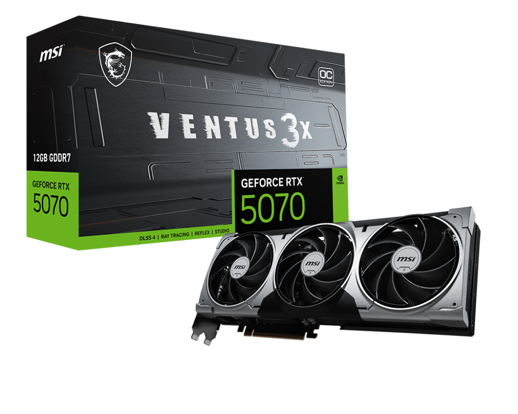 MSI GeForce RTX 5070 12GB GDDR7 Ventus 3X OC Graphics Card