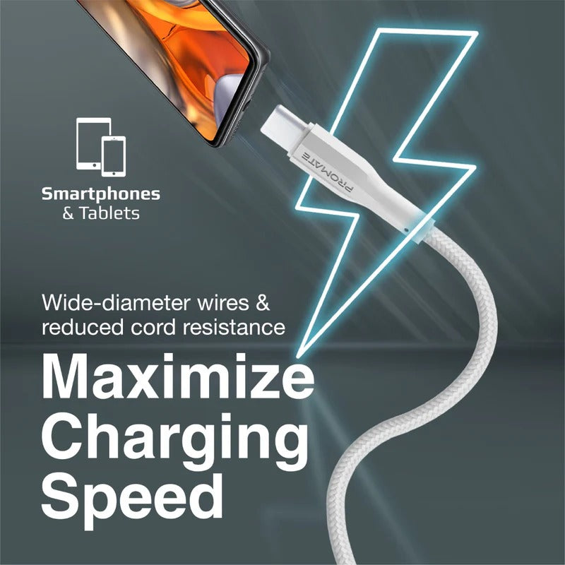 Promate xCord-AC Super Flexible Data and Charge USB-C Cable