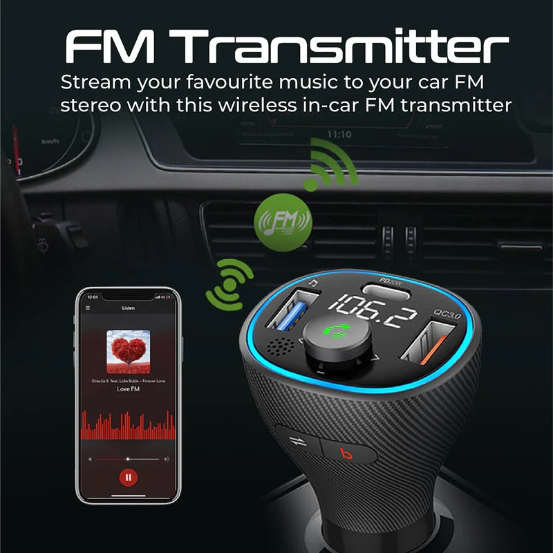 Promate Universal Wireless Hands-free Kit with FM Transmitter - Black