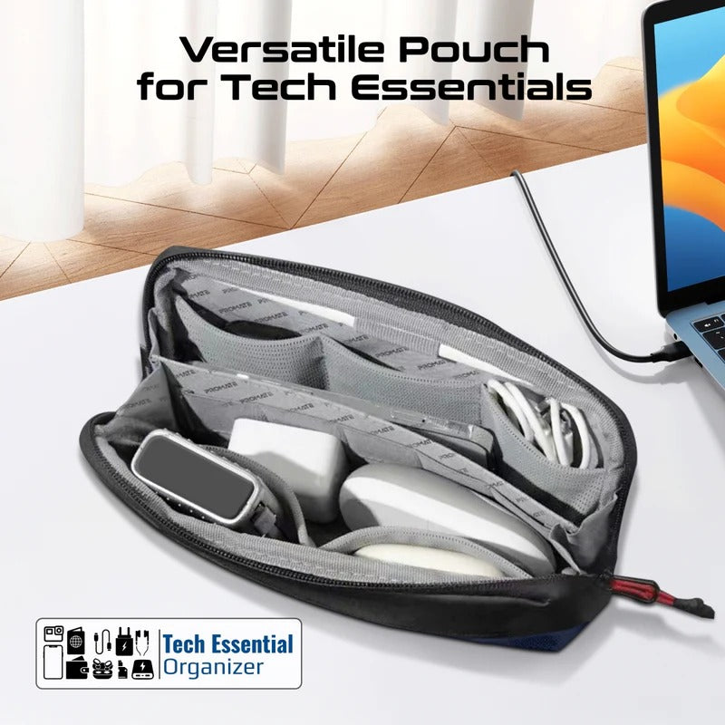 Promate Lightweight Tech Essential Organizer Pouch Bag with Multiple Pockets
