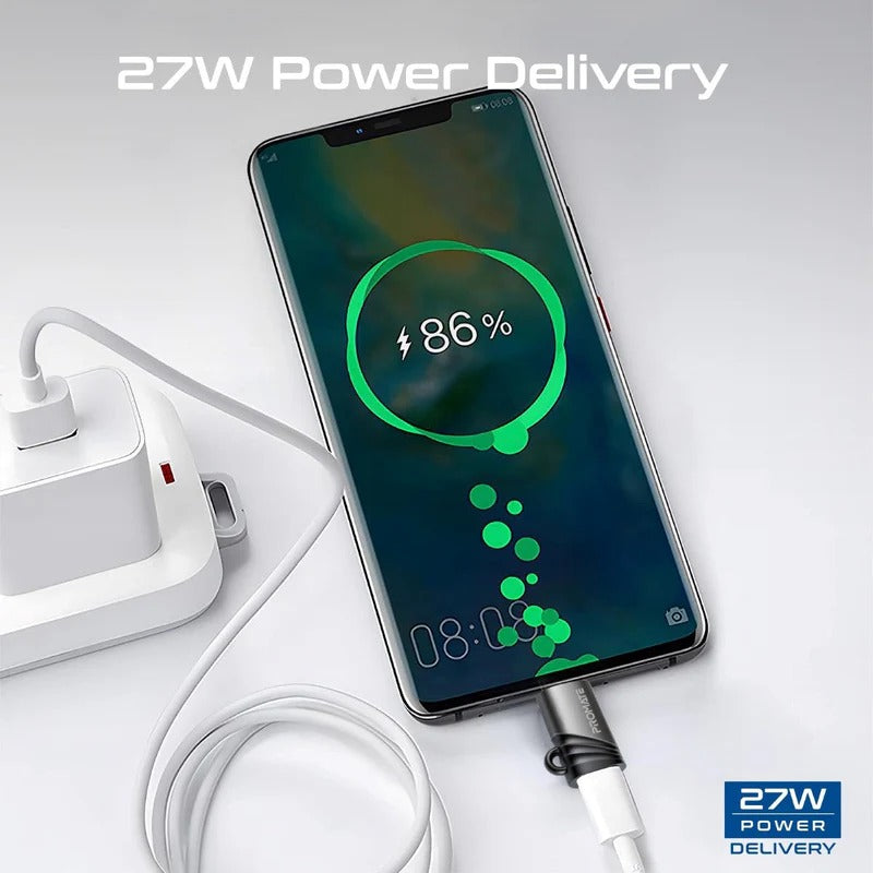 Promate Ultra-Fast Charging Lightning to USB-C Adapter - GREY