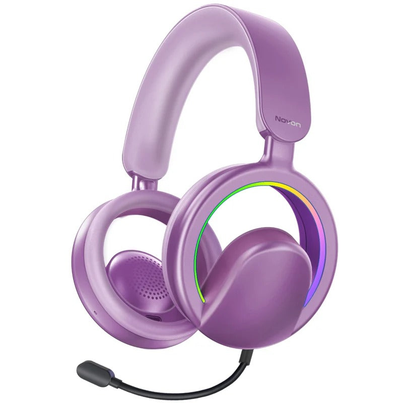 Promate High-Fidelity Open Ear Wireless Over-Ear Headphones with Detachable Mic - Purple