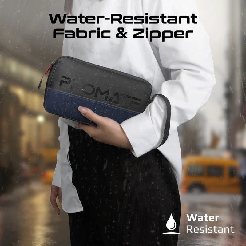 Promate Lightweight Tech Essential Organizer Pouch Bag with Multiple Pockets