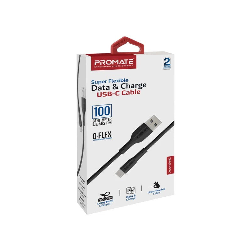 Promate xCord-AC Super Flexible Data and Charge USB-C Cable