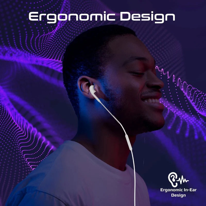 Promate MFI Certified Ergonomic In-Ear Wired Mono Earphone with Lightning Connector - White