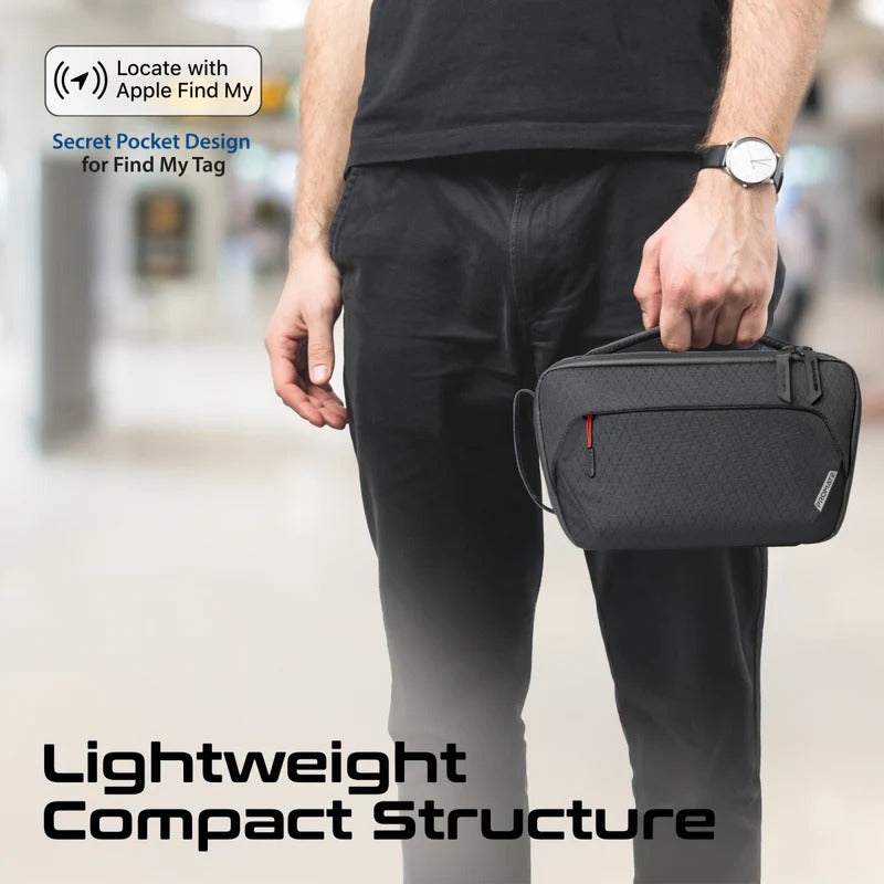 Promate Versatile Tech Essential Organizer Pouch Bag with Multiple Pockets - Black