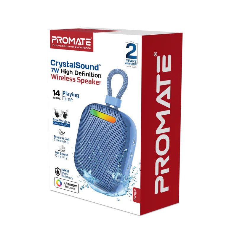 Promate CrystalSound 7W High-Definition Wireless Speaker 7W High Definition Sound