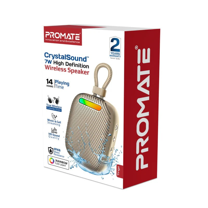 Promate CrystalSound 7W High-Definition Wireless Speaker 7W High Definition Sound