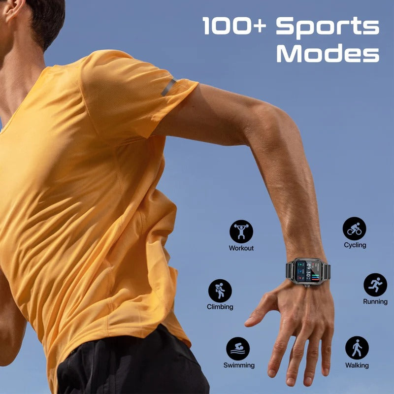 Promate 1.78" Fitness Tracker Smartwatch with Bluetooth Calling IP68 Water Resistance 1.78" Curved AMOLED Display Heart Rate/SPO2/Step/Sleep/ Women Health Tracker 100+ Customized Watch Faces - BLACK