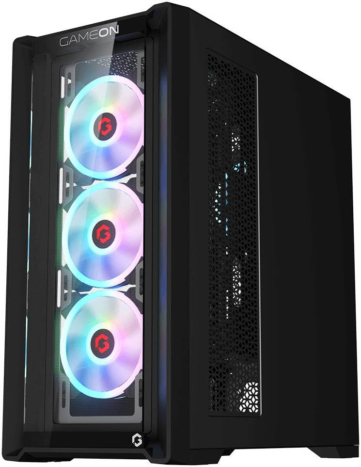 GameOn Vortex Midnight Series Mid Tower Gaming Case - Black
