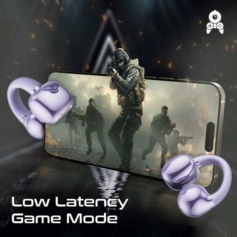 Promate AudioFit Open Ear Clip On TWS Earbuds w/ IntelliTouch - purple