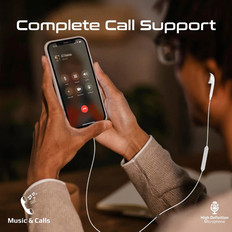 Promate MFI Certified Ergonomic In-Ear Wired Mono Earphone with Lightning Connector - White