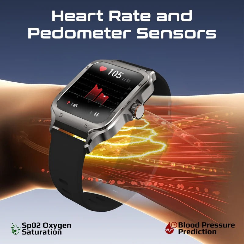 Promate 1.78" Fitness Tracker Smartwatch with Bluetooth Calling IP68 Water Resistance 1.78" Curved AMOLED Display Heart Rate/SPO2/Step/Sleep/ Women Health Tracker 100+ Customized Watch Faces - BLACK