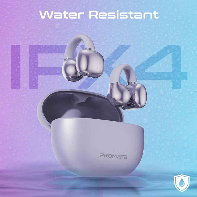 Promate AudioFit Open Ear Clip On TWS Earbuds w/ IntelliTouch - purple