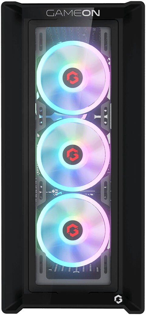 GameOn Vortex Midnight Series Mid Tower Gaming Case - Black