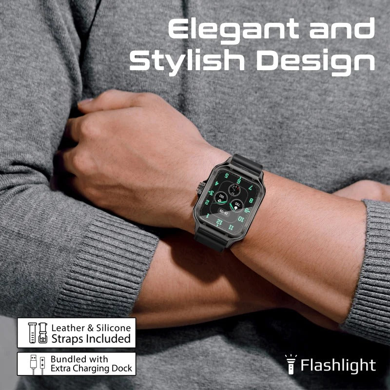 Promate 1.78" Fitness Tracker Smartwatch with Bluetooth Calling IP68 Water Resistance 1.78" Curved AMOLED Display Heart Rate/SPO2/Step/Sleep/ Women Health Tracker 100+ Customized Watch Faces - BLACK