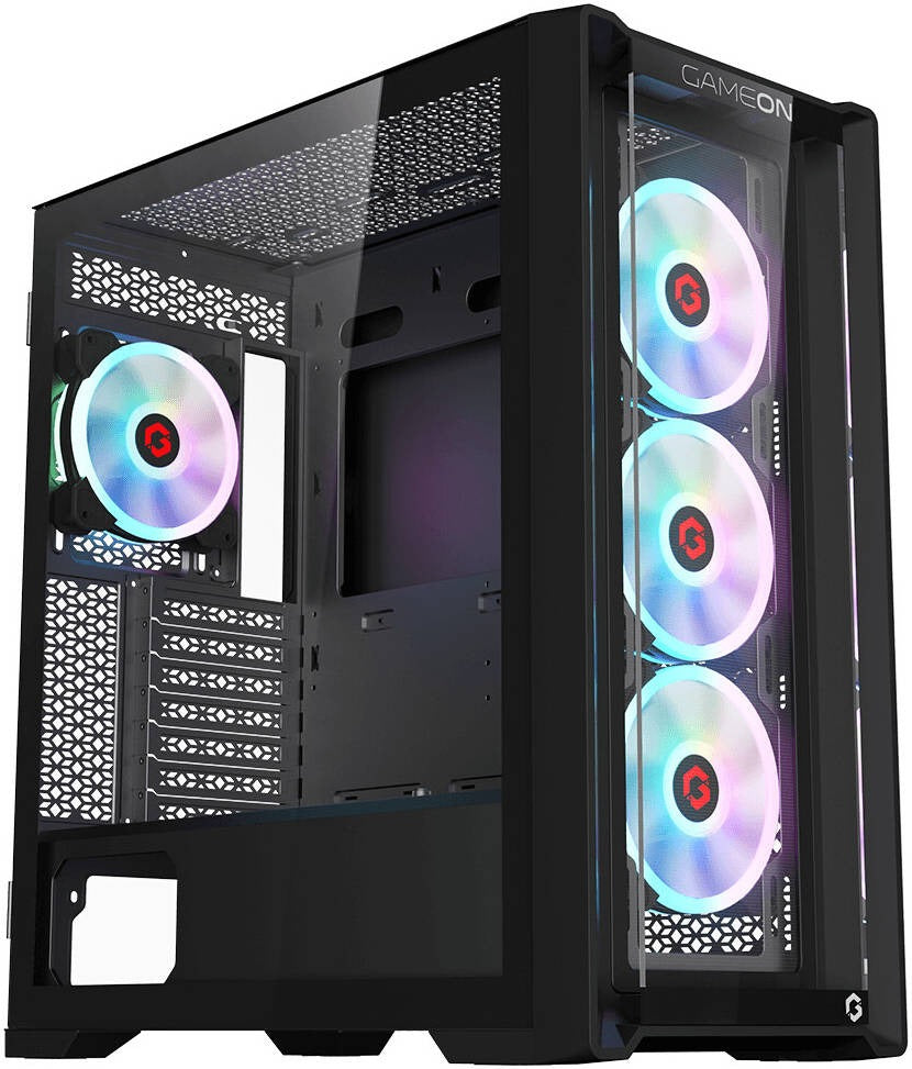 GameOn Vortex Midnight Series Mid Tower Gaming Case - Black