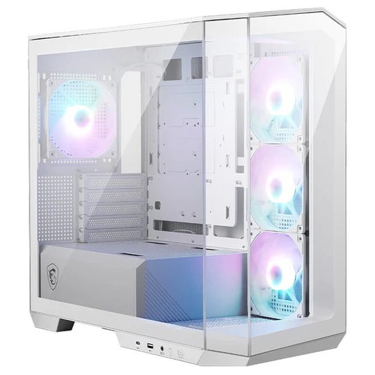 MSI Mag Pano M100R PZ M-ATX Mid Tower Gaming PC Case - White (4 ARGB Fans Included)
