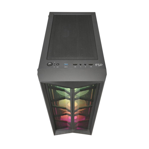PC Case Fsp Cmt211 ATX  Case Transparent Side Panel RGB