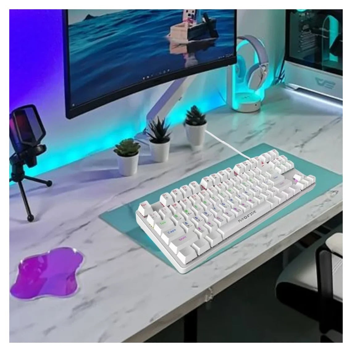 Diamond Star MH7588 RGB Mechanical Keyboard -White